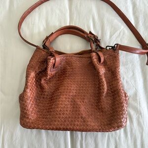 Valentina Woven Leather Tote Handbag